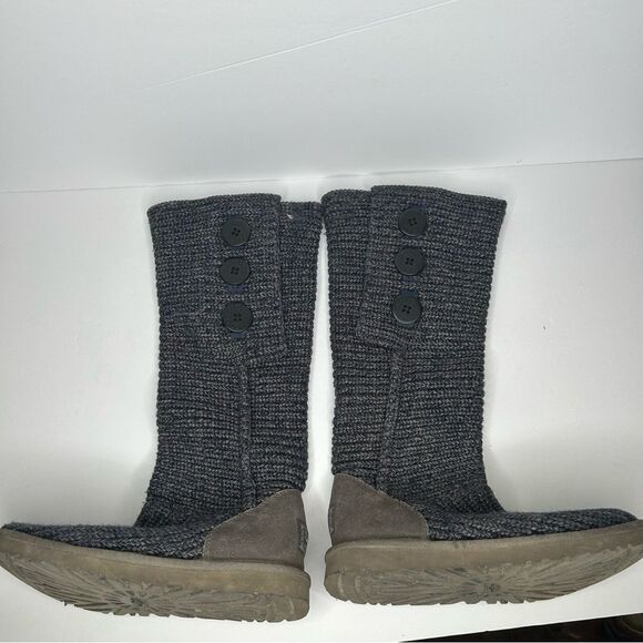 UGG Australia Gray Knit fold over tall Boots - Picture 8 of 9